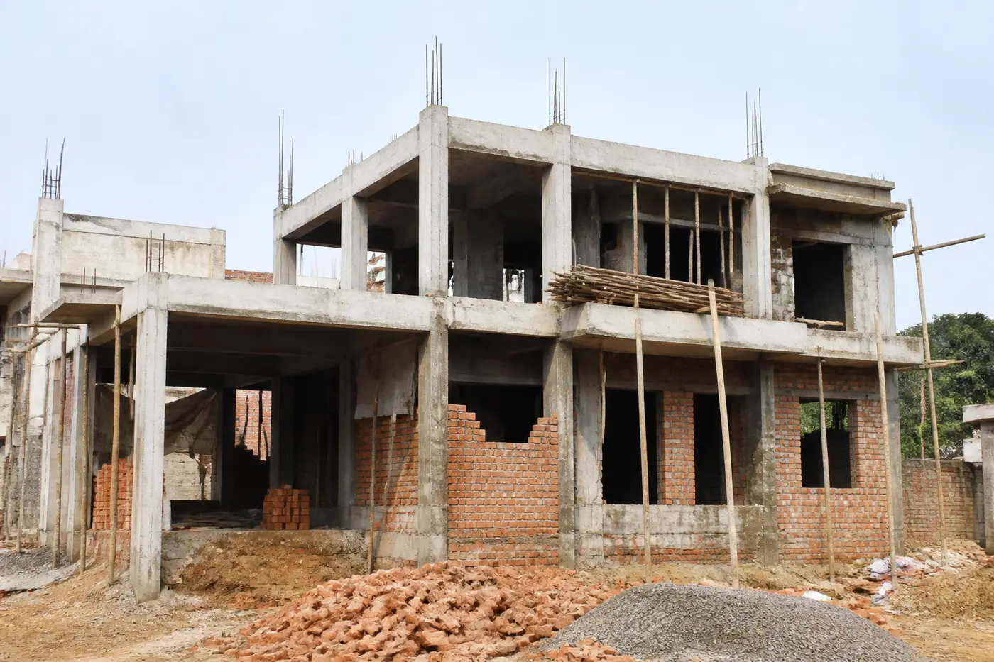 Residential site before finishing works